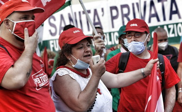 Sanità privata, presidi in tutta Italia per il rinnovo del cont © Marco Merlini Roma, 24 agosto 2020 Prefettura di Roma Sanità privata, presidi in tutta Italia per il rinnovo del contratto
