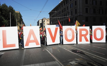 MANIFESTAZIONE NAZIONALE CGIL ROMA ROMA,25/10/2014 MANIFESTAZIONE NAZIONALE DELLA CGIL CONTRO IL JOBS ACT FOTO DI © DANILO BALDUCCI/SINTESI