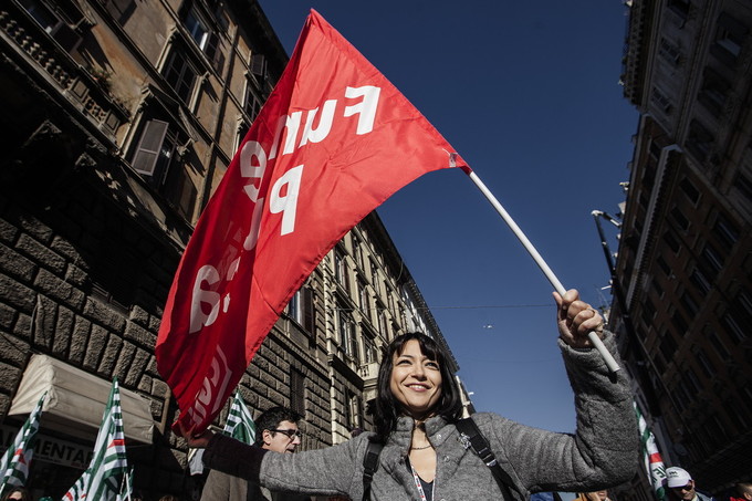 'Pubblico6Tu, ContrattoSubito' © Marco Merlini Roma 28 novembre 2015 Manifestazione nazionale di tutti i settori dei servizi pubblici Nella foto Serena Sorrentino