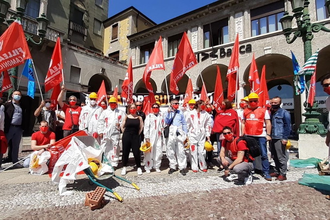 La protesta a Bergamo