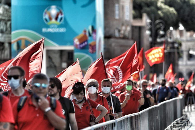 Sciopero generale dei lavoratori degli appalti del settore petrolchimico ed energetico ©️ Marco Merlini Roma, 6 luglio 2021 Piazza Santi Apostoli