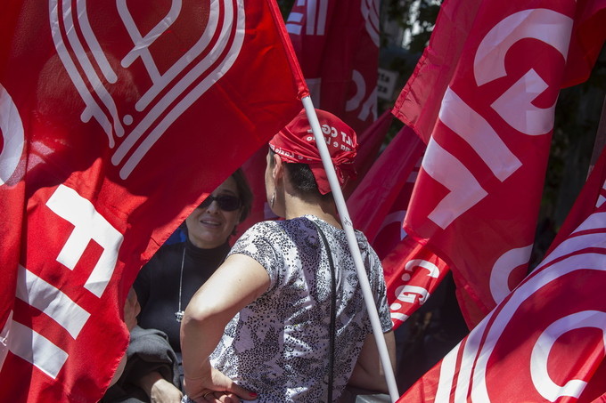 Presidio lavoratori trasporti locali Roma, 16 maggio 2019: presidio unitario dei lavoratori dei trasporti locali davanti al Ministero dei Trasporti Simona Caleo/Cgil